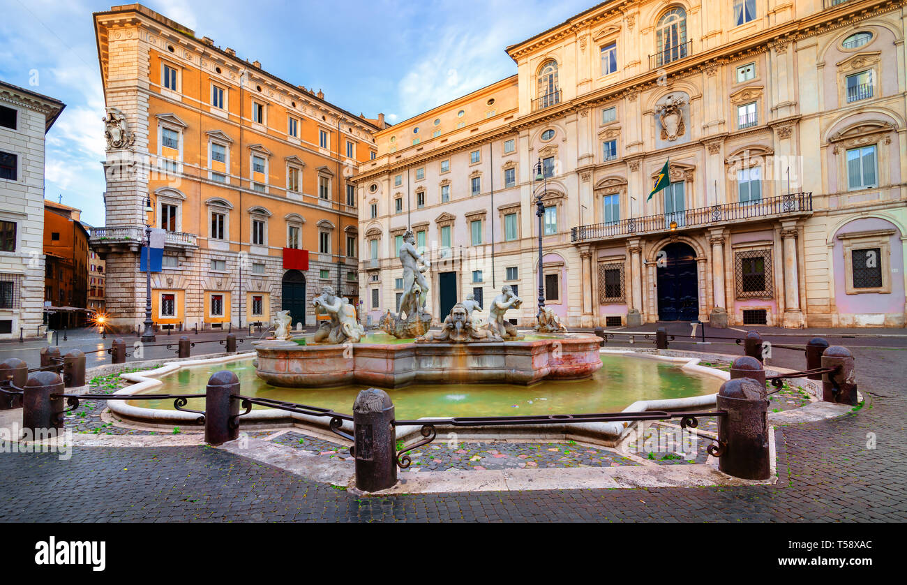 Piazza Navona am Morgen, Rom, Italien Stockfoto