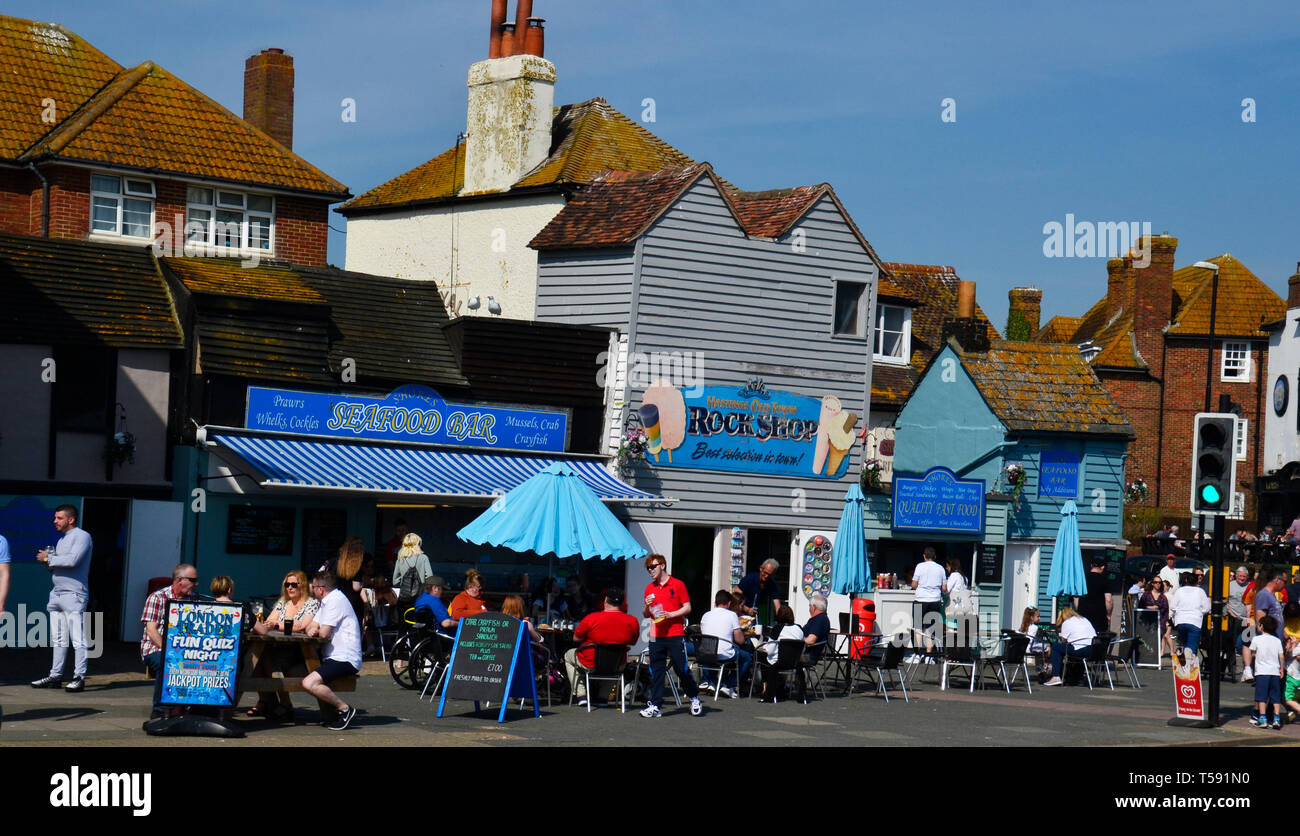 Büste Tag in der Altstadt von Hastings, Hastings, East Sussex, Großbritannien Stockfoto