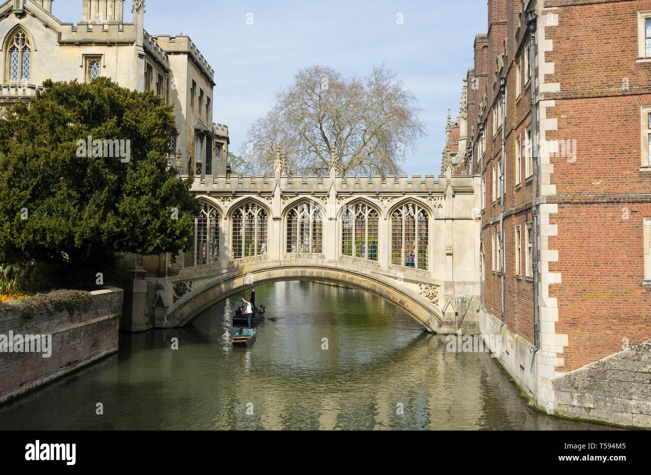 Seufzerbrücke St Johns College Cambridge aus der Küche Brücke 2019 Stockfoto