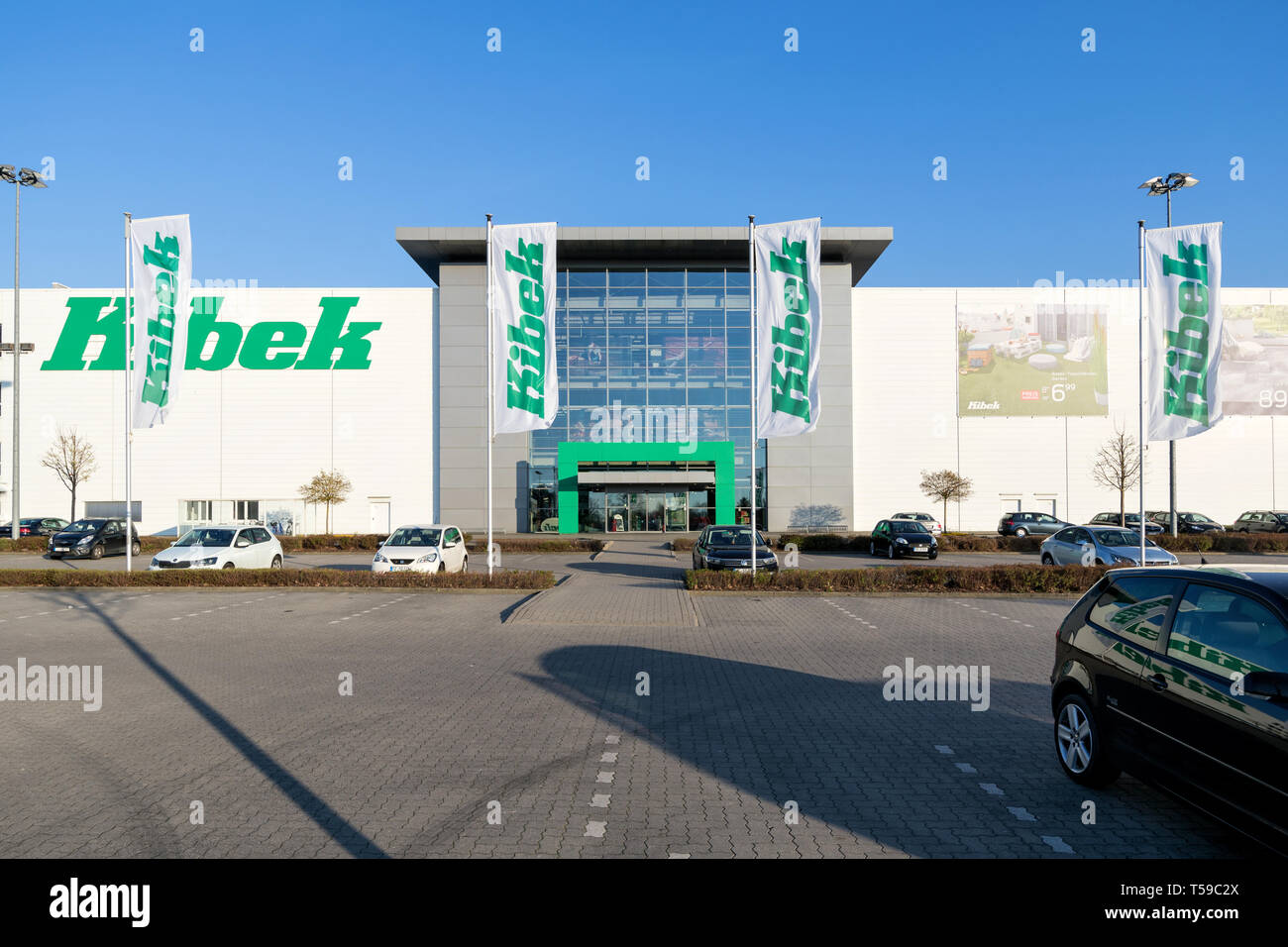 Kibek in Elmshorn. Teppich Kibek GmbH ist einer der größten deutschen Distributoren von Teppichen. Stockfoto
