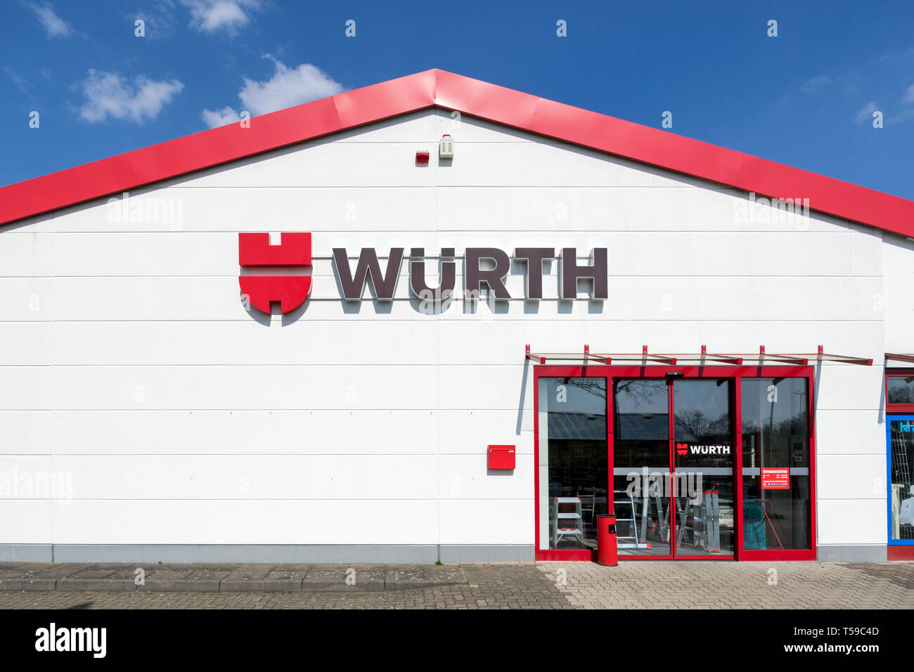 Wurth Filiale in Delmenhorst, Deutschland. Die Würth Gruppe ist Weltmarktführer im Handel mit Befestigungsmaterial. Stockfoto