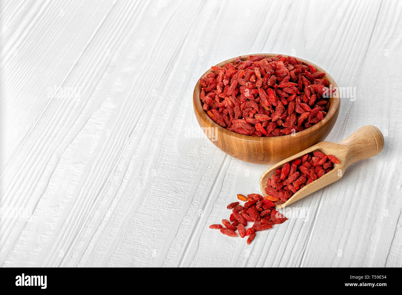 Goji Beeren in der Schüssel Stockfoto