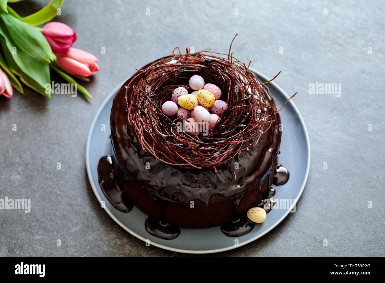Ostern Schokolade Kuchen Stockfoto