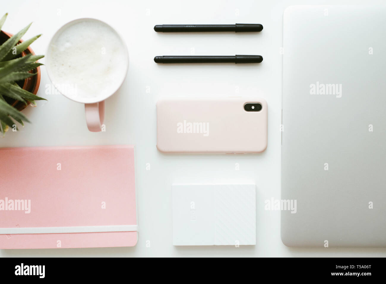 Desk Top Arbeitsbereich. Stockfoto