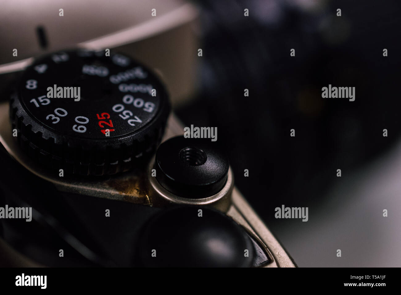 Vintage fotografie Verschlusszeit Gang mit unscharfen Raum Stockfoto