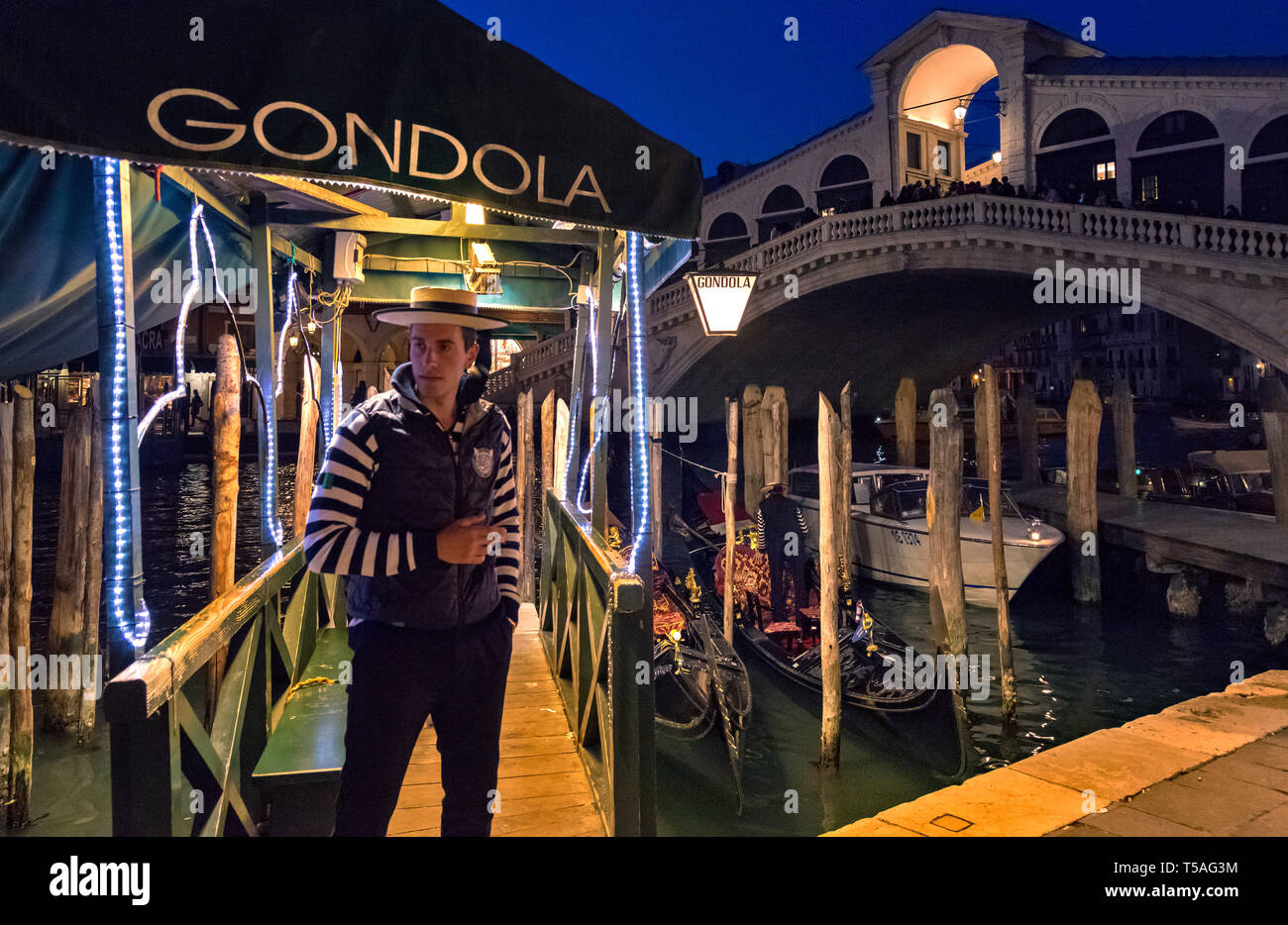 Venedig Kanäle und gondols. Venedig, Italien. Stockfoto