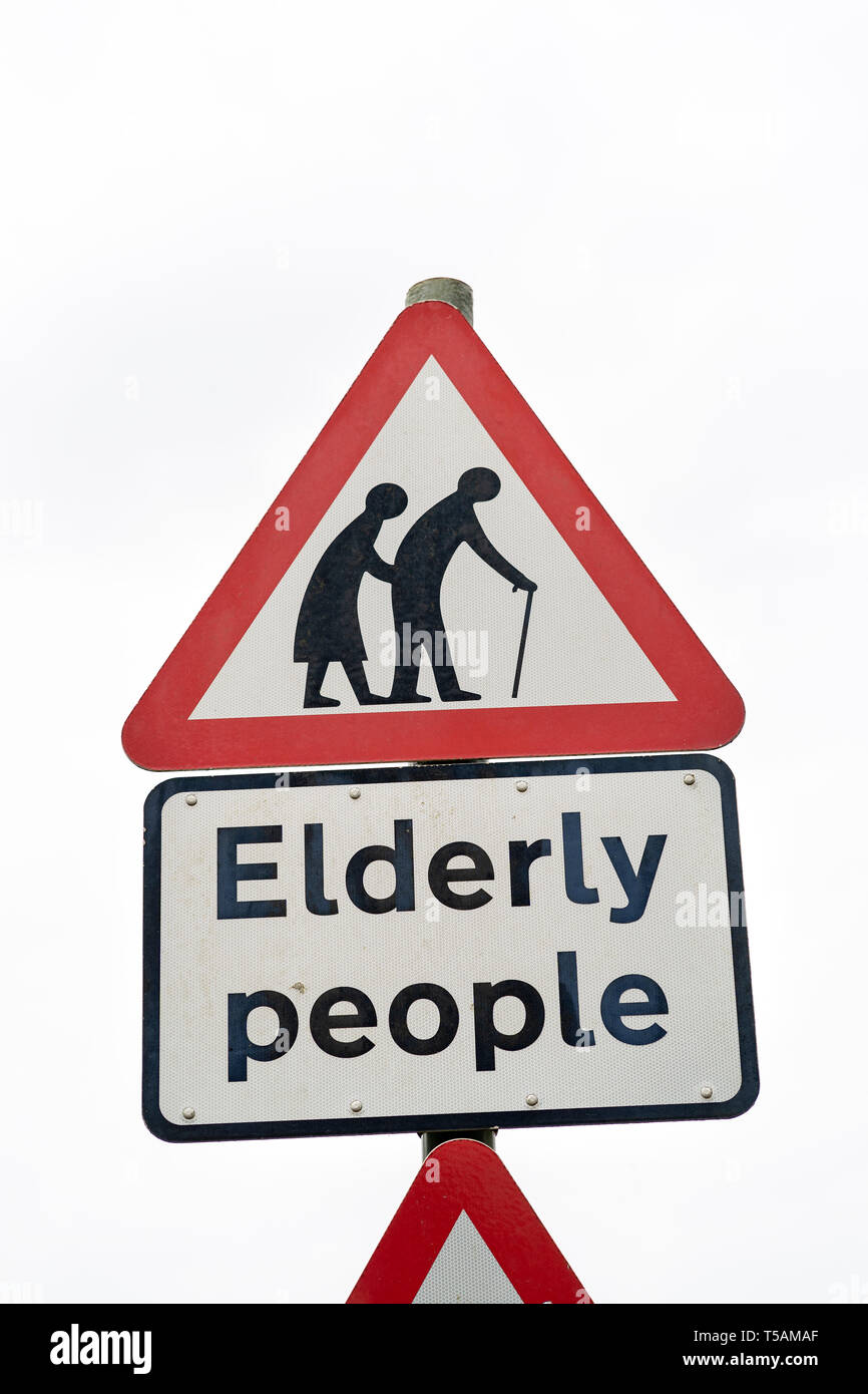 Ältere Menschen Straßenschild Stockfoto