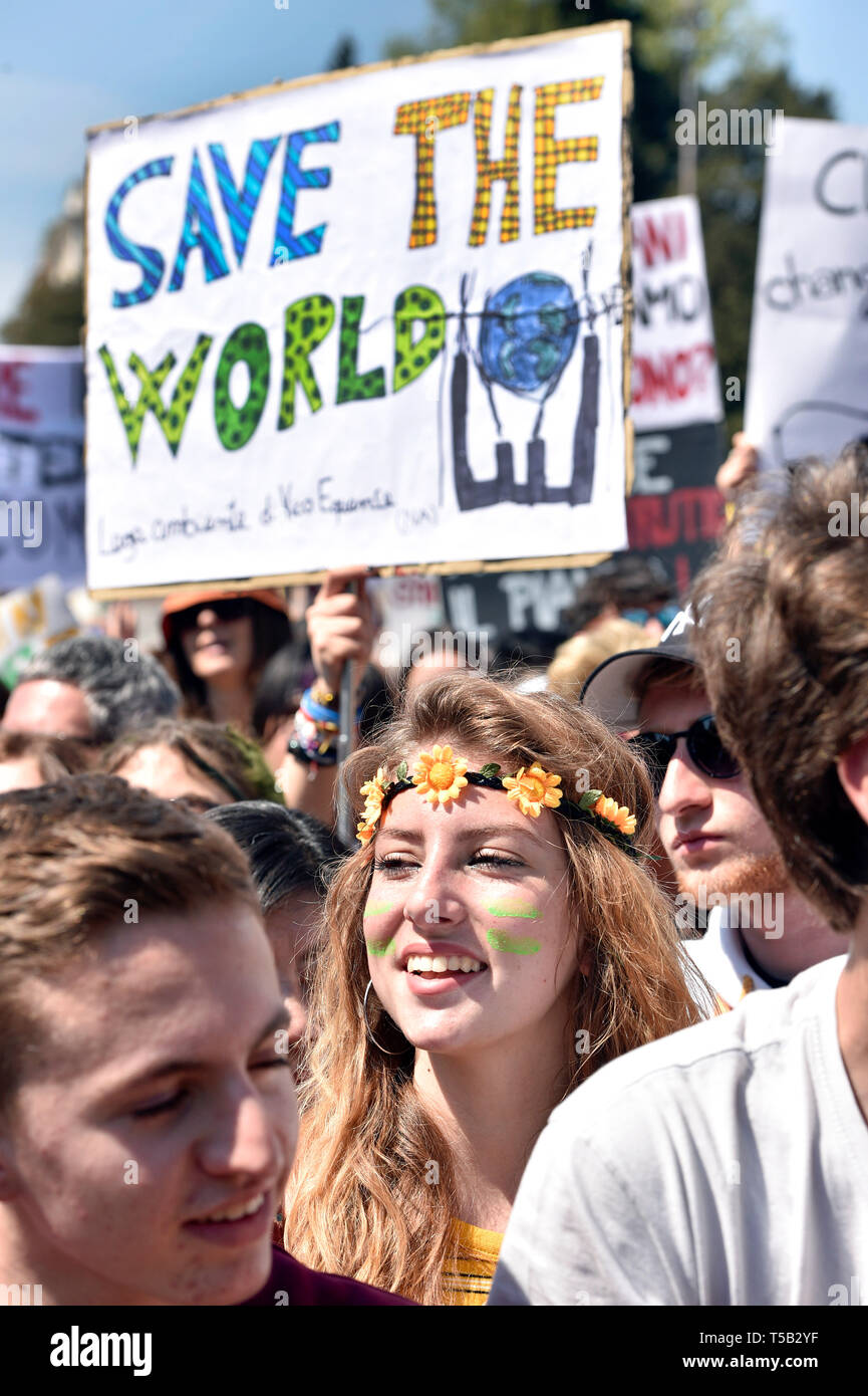 Rom, Italien. 23 Apr, 2019. Rom, Termine für Freitag für zukünftige Umwelt Credit: Unabhängige Fotoagentur/Alamy leben Nachrichten Stockfoto