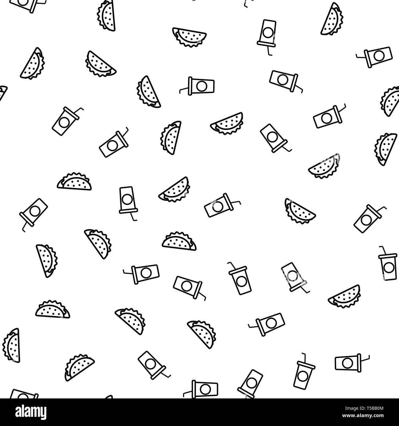 Schnell essen und Limo trinken Thema nahtlose Muster Stock Vektor