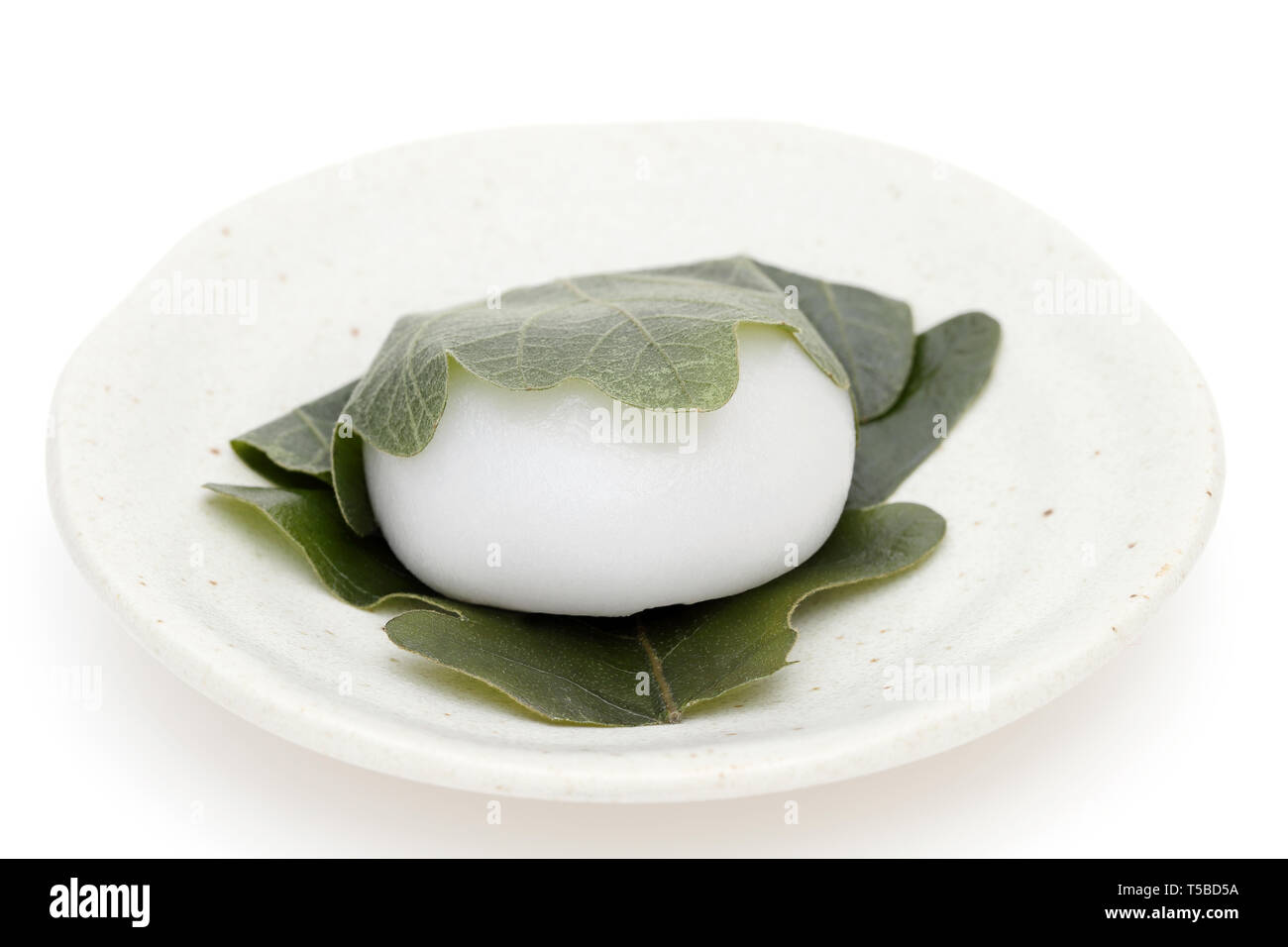 Japanische Süßwaren, Kashiwa Mochi für traditionelle süße Stockfoto