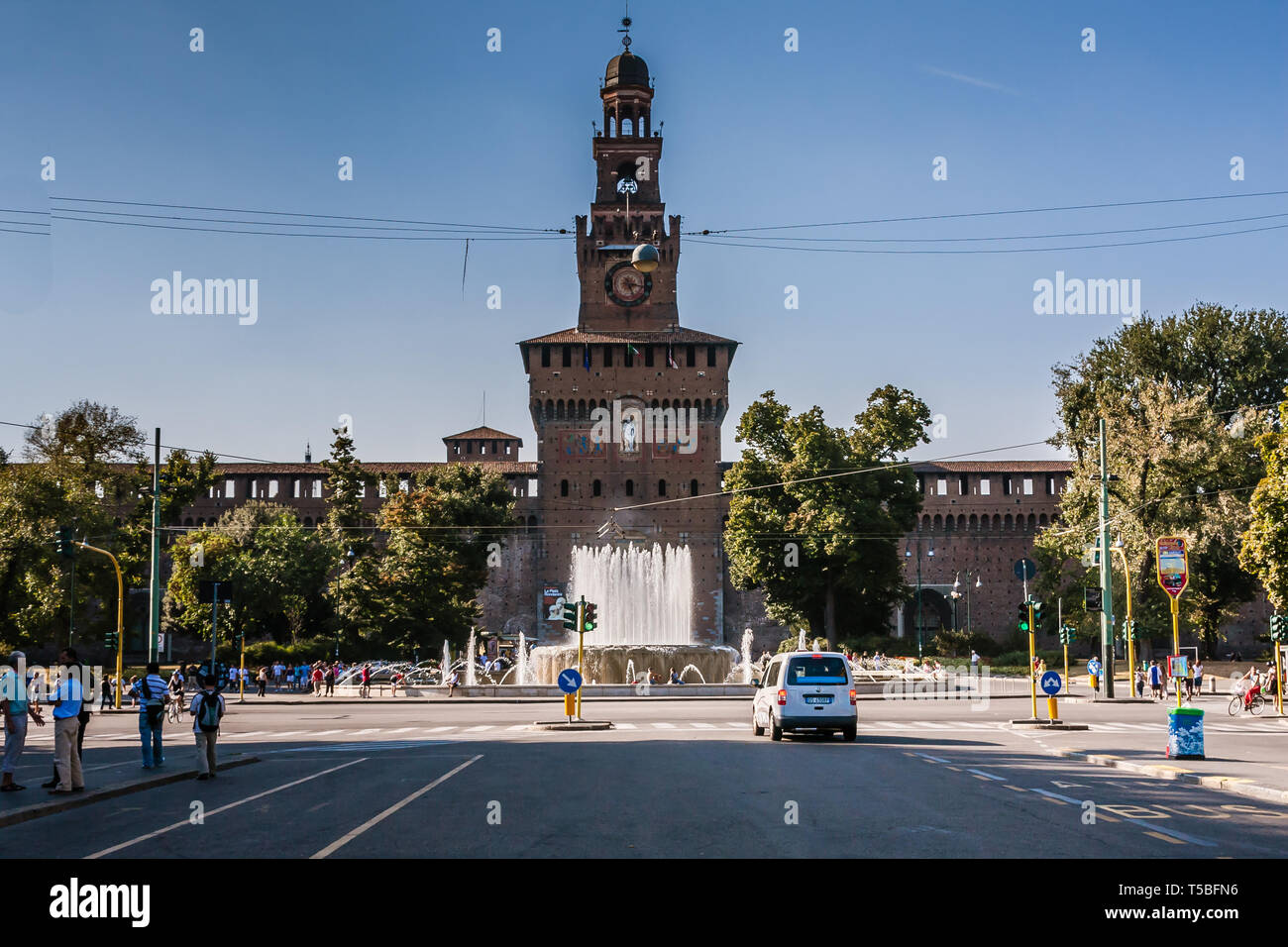 Das mittelalterliche Schloss Sforzesco, Mailand Stockfoto