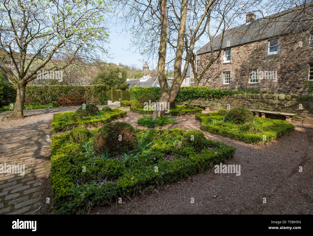 Ansicht der Dunbar in der Nähe Garten aus Canongate in der Altstadt von Edinburgh, Schottland, Vereinigtes Königreich Stockfoto