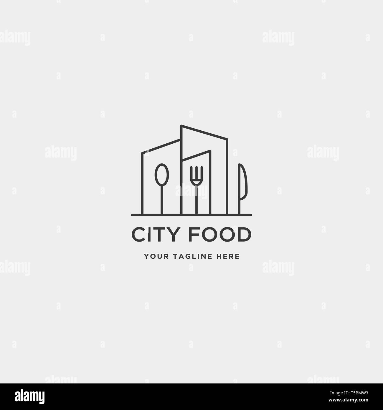 City Food Equipment einfache flache Logo Design Vector Stock Vektor