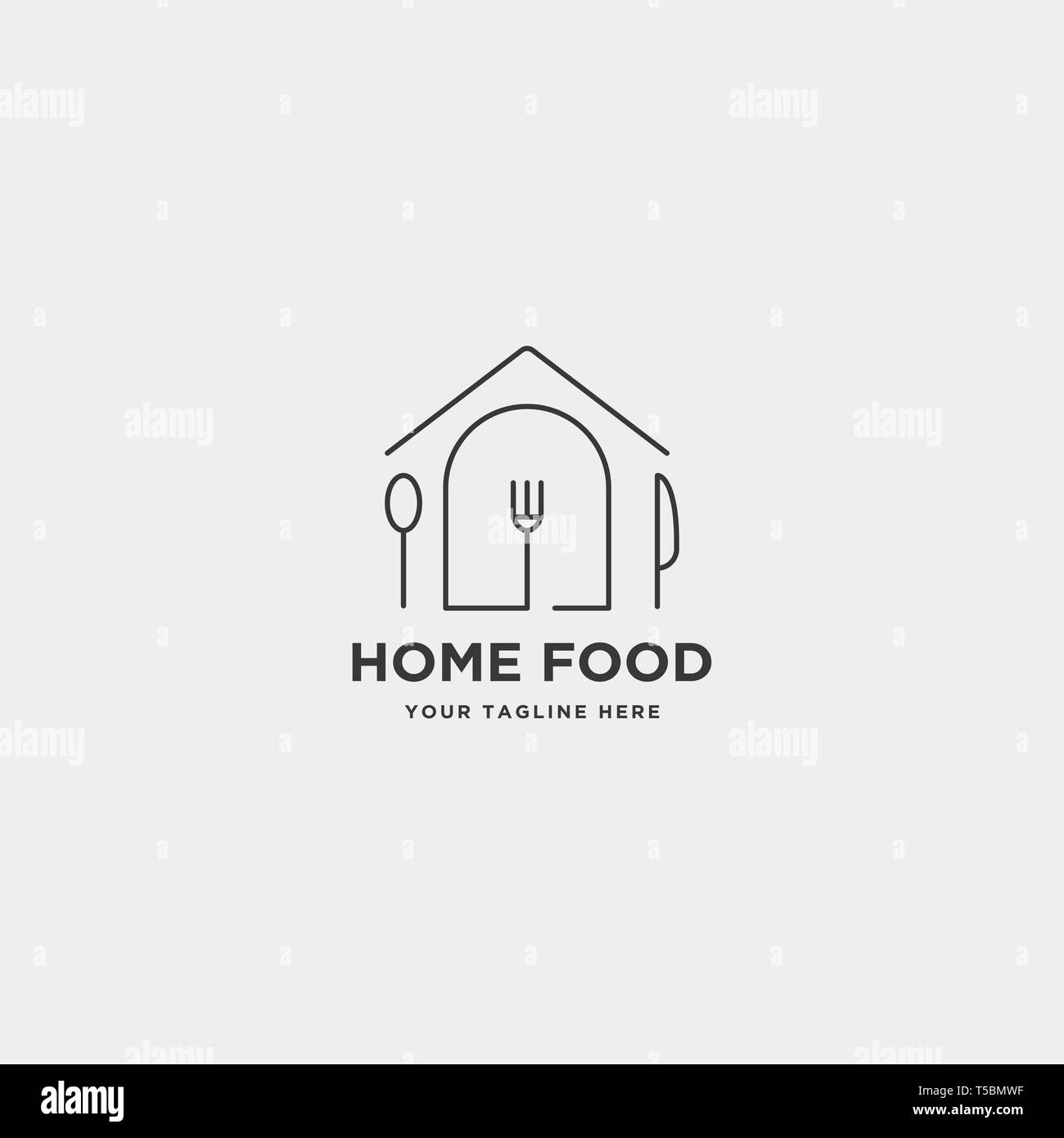 City Food Equipment einfache flache Logo Design Vector Stock Vektor