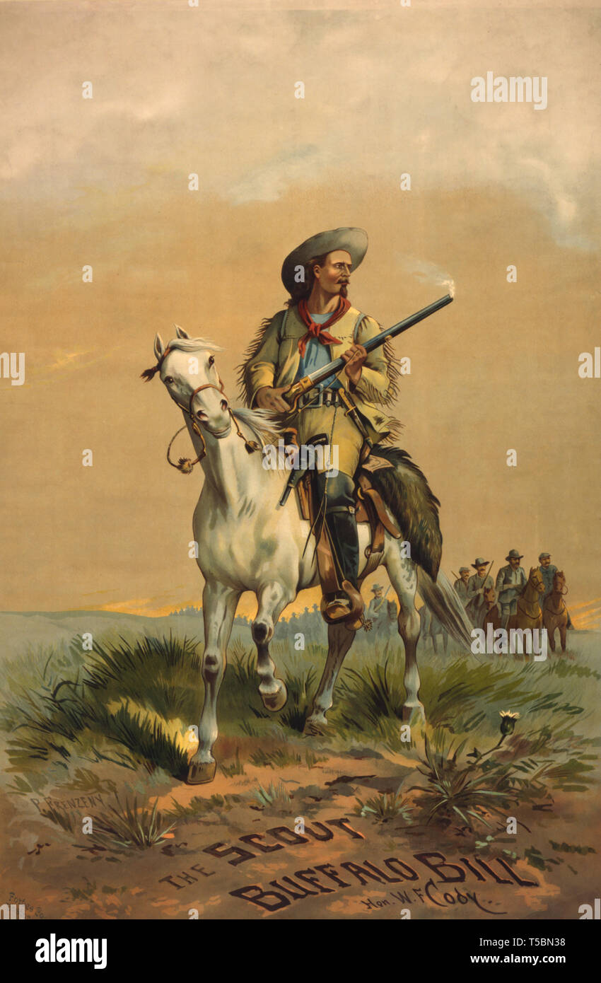 Die Scout Buffalo Bill, Herrn W.F. Cody, Lithographie von Forbes Co., nach einem Gemälde von Paul Frenzeny, 1880 Stockfoto