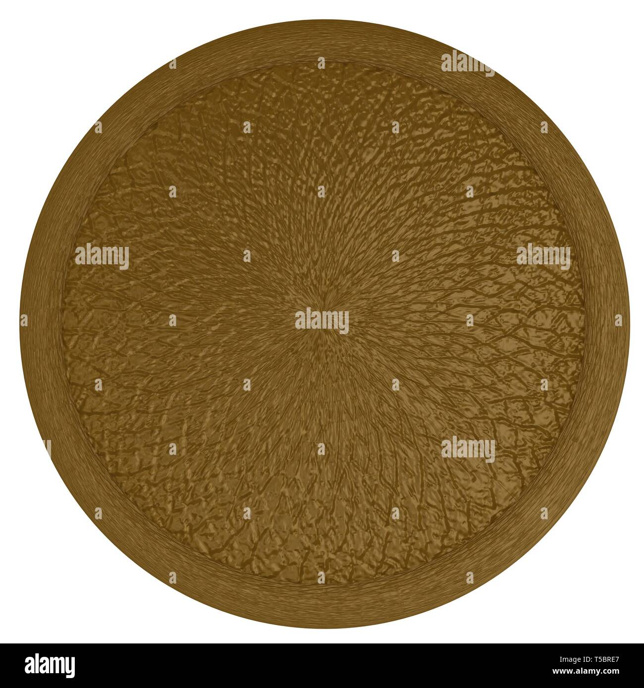 Schaltfläche mit Leder Textur Stockfoto