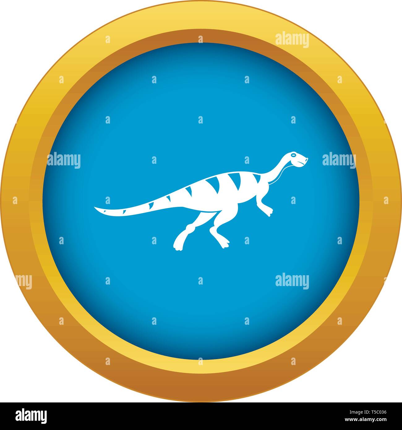 Gallimimus Dinosaurier Symbol blau Vector isoliert Stock Vektor