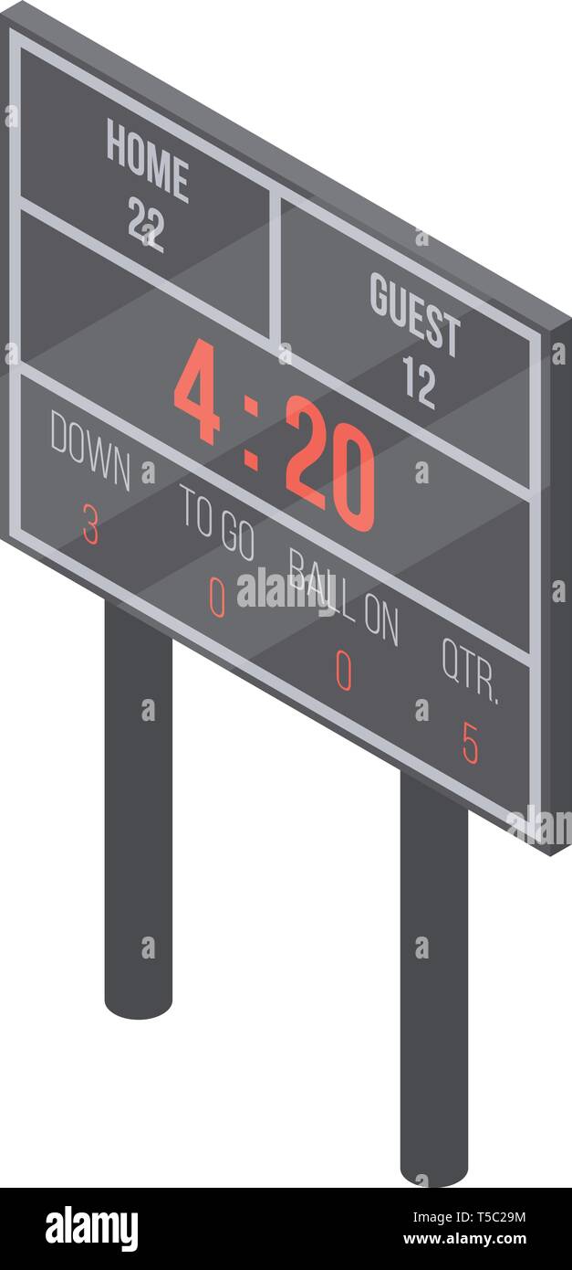 Tabelle score Symbol, isometrische Stil Stock Vektor