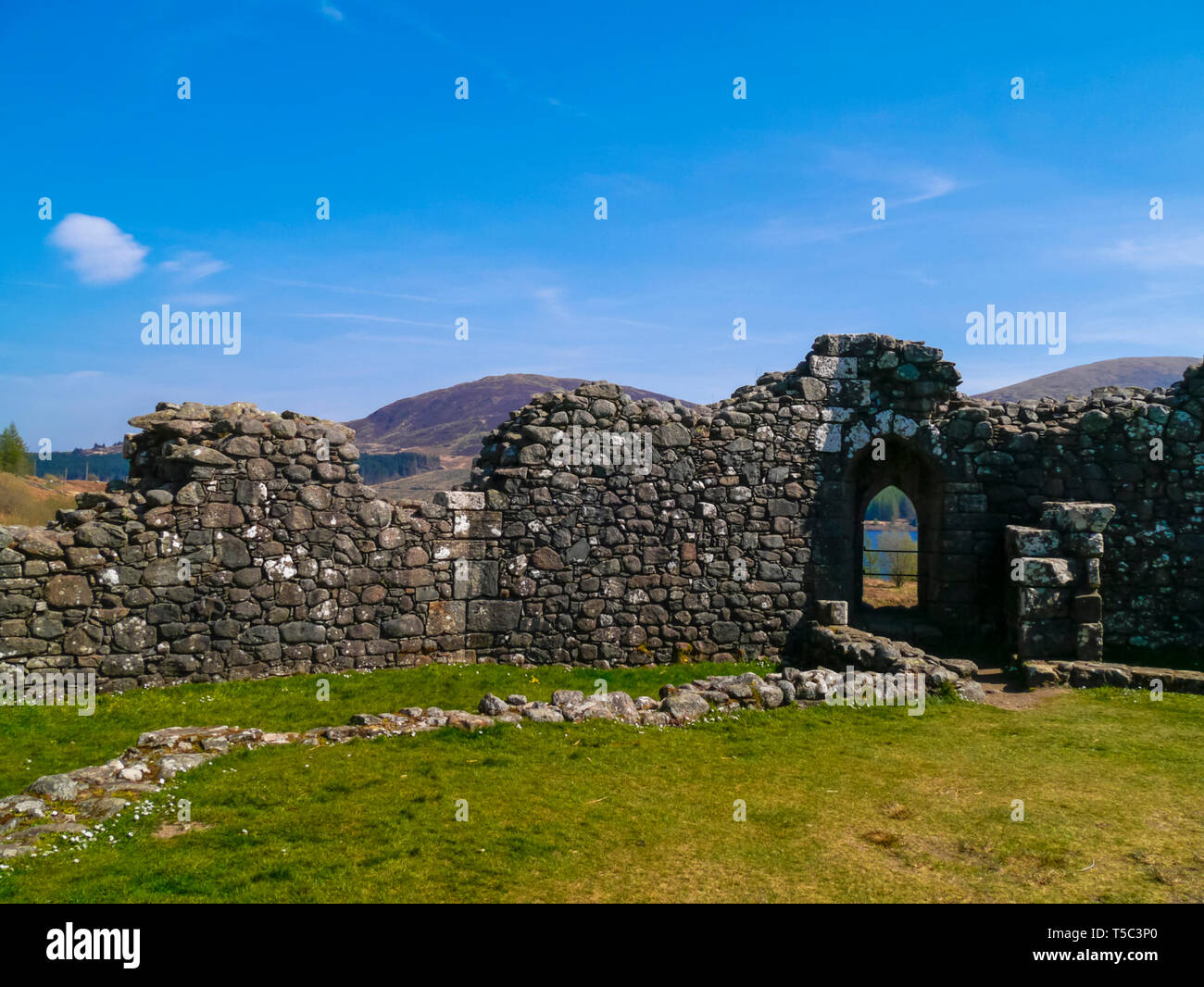 Bleibt der 11 seitige, 13. Jahrhundert, Castle Doon, Loch Doon, Dumfries und Galloway, Schottland Stockfoto