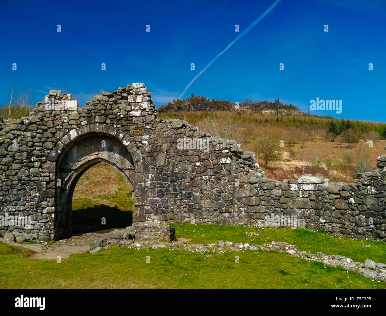 Bleibt der 11 seitige, 13. Jahrhundert, Castle Doon, Loch Doon, Dumfries und Galloway, Schottland Stockfoto