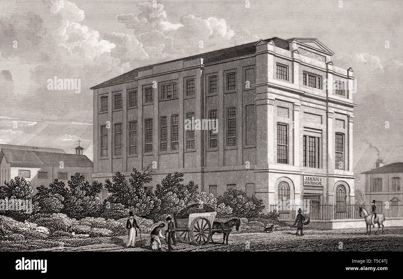 Gebäude, Highfield, Camden, London, Illustration von Th. H. in der Hirte, 1828 Stockfoto