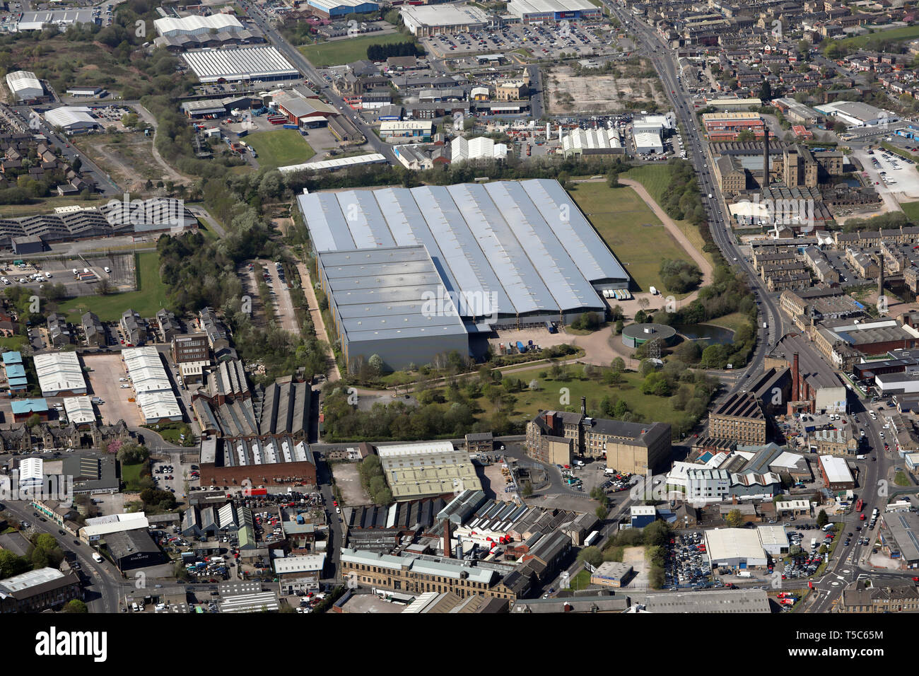 Luftaufnahme der Listerhills Bereich von Bradford, West Yorkshire mit der Freemans Grattans Lager Stockfoto