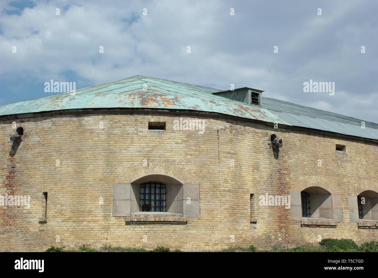 Wand einer alten Festung Stockfoto