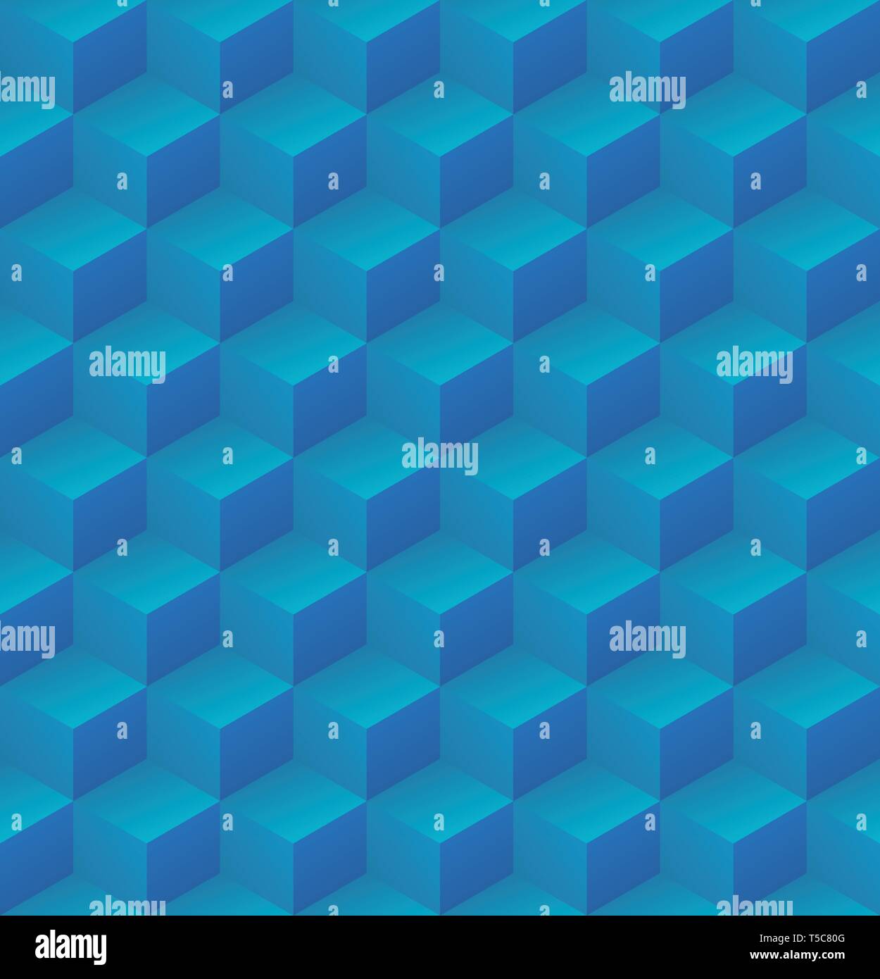 Geometrische abstrakt blau Cubic nahtlose Muster vector Hintergrund illsutration Stock Vektor