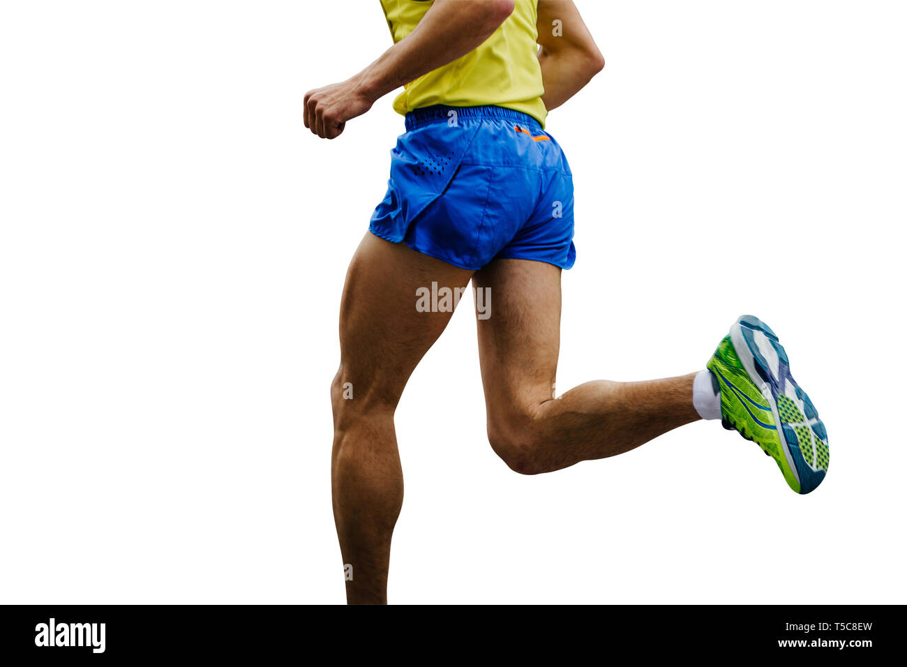 Füße männlichen Athleten runner auf weißem Hintergrund Stockfoto Füße männlichen Athleten runner auf weißem Hintergrund Stockfoto