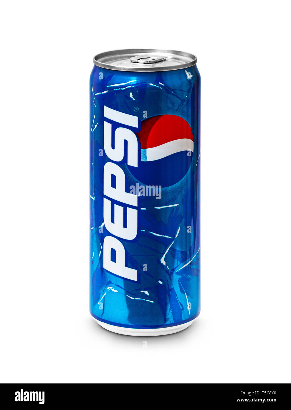 CHISINAU, REPUBLIK MOLDAU - 21. APRIL 2019: Pepsi Cola 2000 s Soft drink, Aluminium, 330 ml. Limited Edition 2019 Krakau, Polen Stockfoto