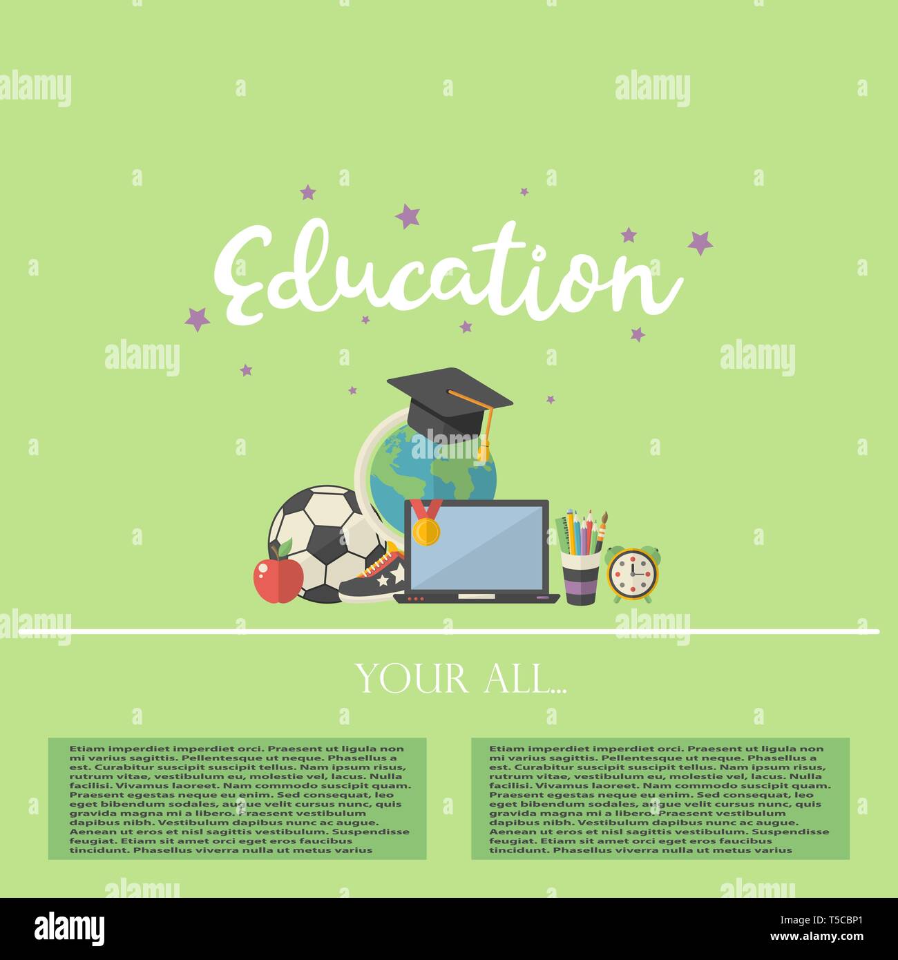 Vektor Bildung Abbildung Konzept mit Text Stock Vektor