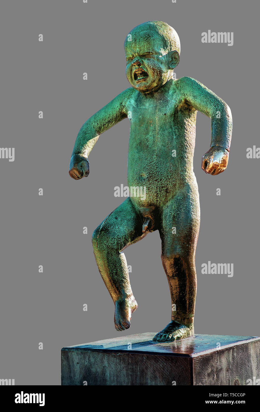 Die Skulpturen von Gustav Vigeland: Verärgerte Junge (Sinnataggen) Stockfoto