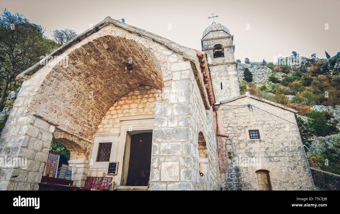 Kirche der Muttergottes der Gesundheit Hilfsmittel in Kotor, Montenegro Stockfoto
