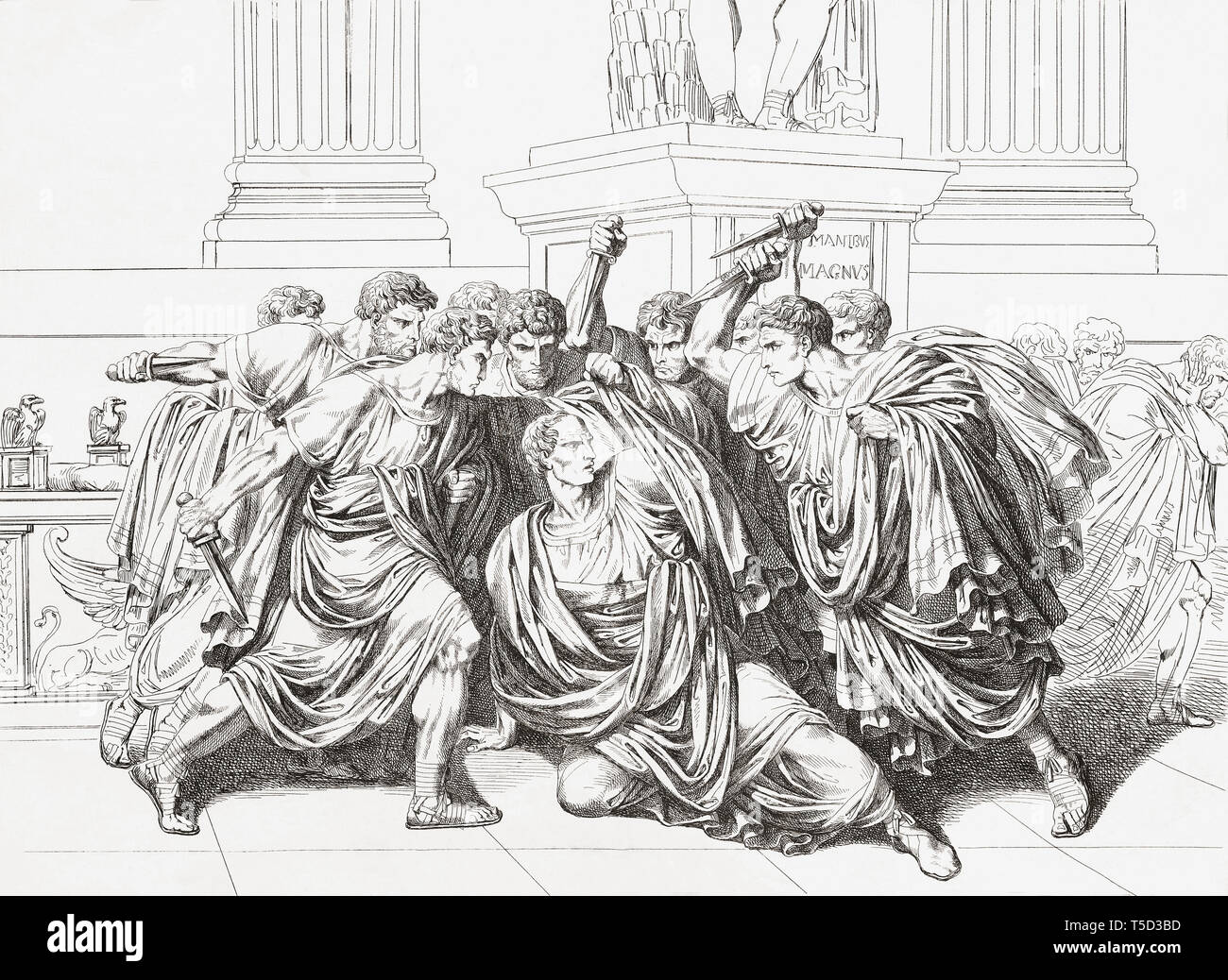 Der Tod von Julius Caesar. Gaius Julius Caesar, römischer Politiker, General, Historiker, 100 v. Chr. - 44 v. Chr. Stockfoto