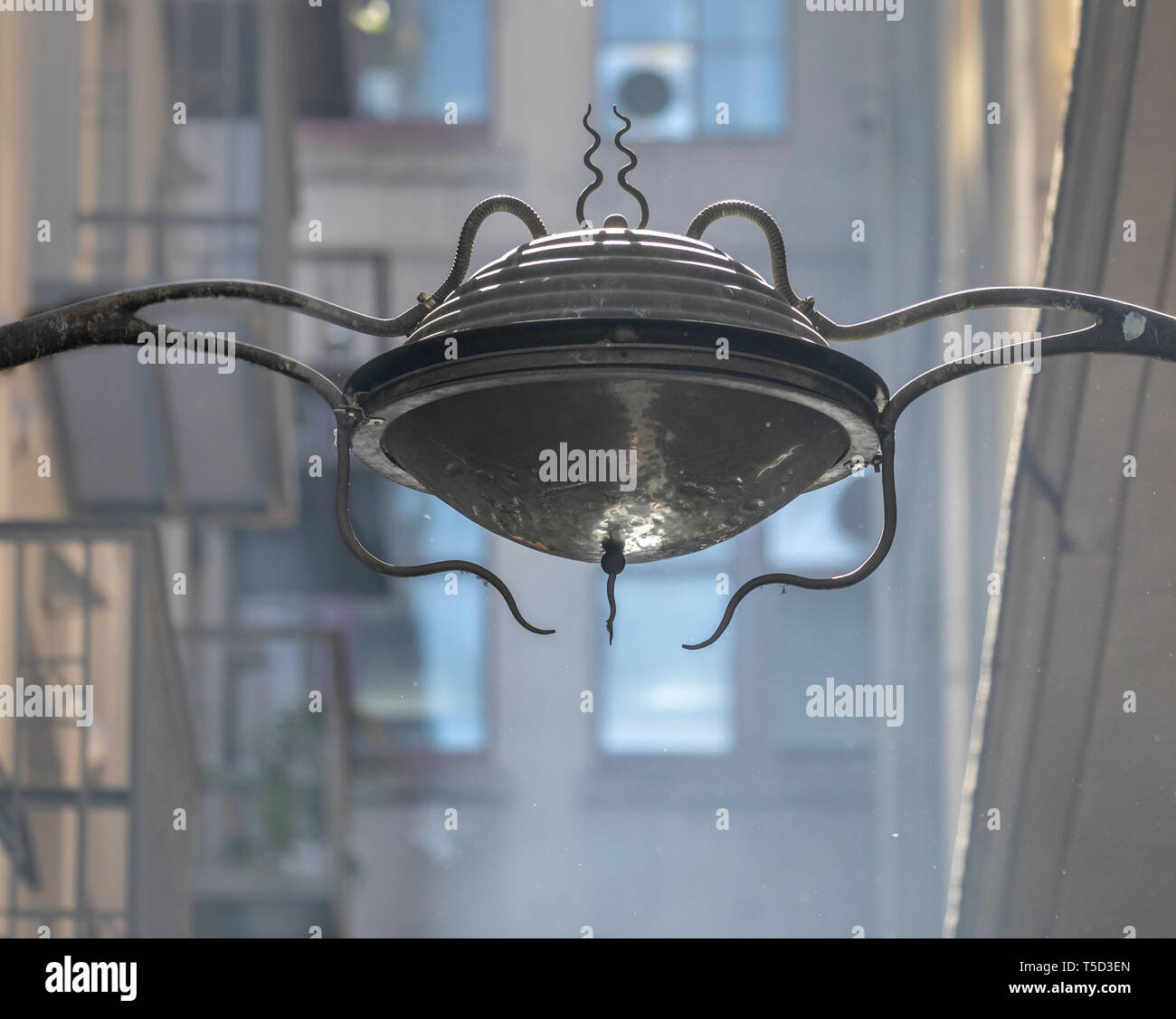 Art Deco Lampe, Zentrum Ort Flinders Lane, Melbourne, Victoria, Australien Stockfoto