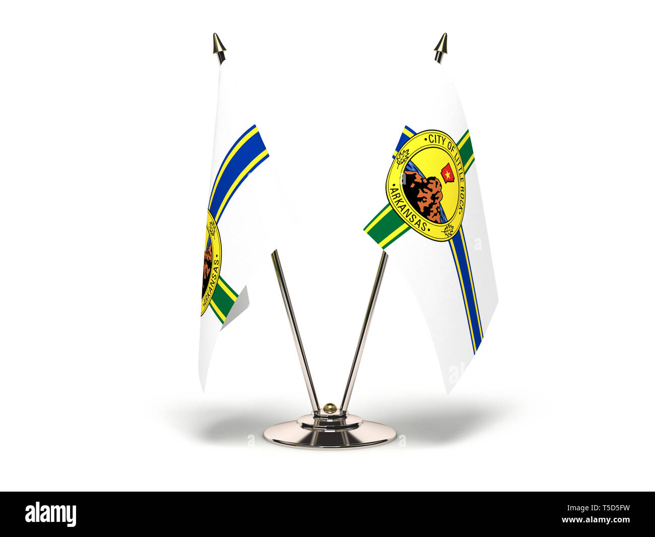 Arkansas Little Rock Flag (Merker mit Freistellungspfad isoliert) Stockfoto