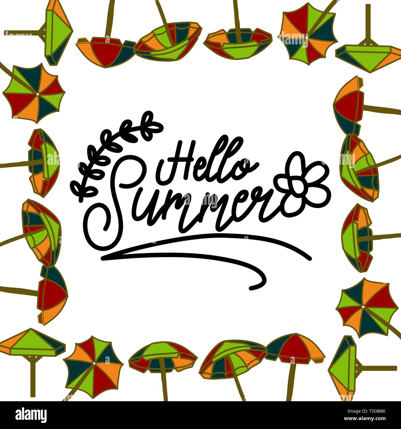 Sommer Frame Text Template Vector Hintergrund Stock Vektor