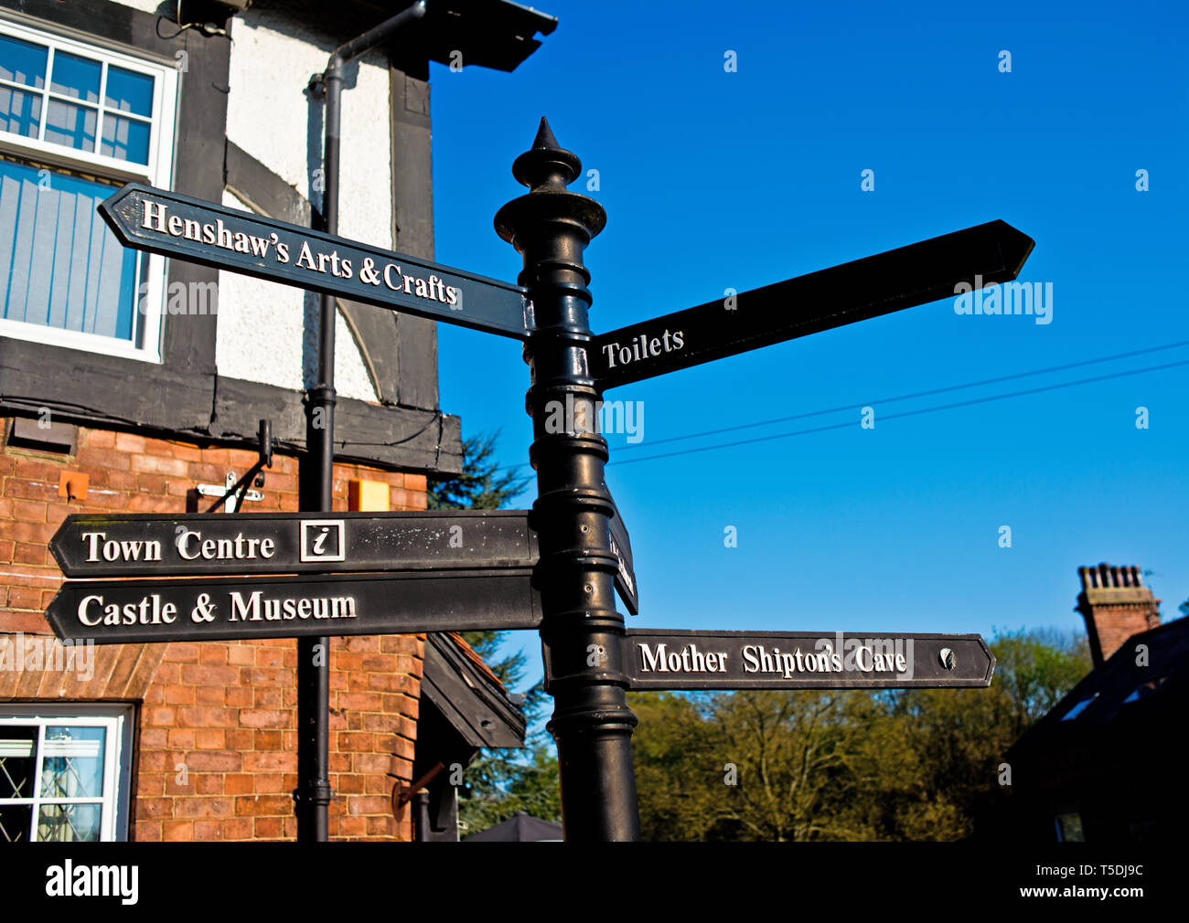 Touristische Informationen, Knaresborough, England Stockfoto