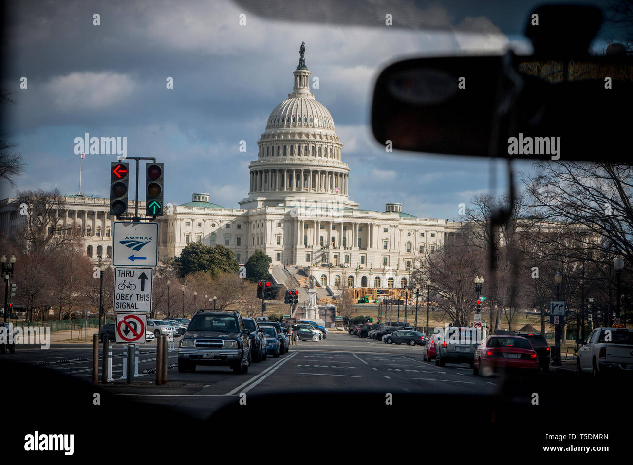 Das US Capitol Gebäude auf dem Capitol Hill. Der Kongress Gebäude ist in den Senat und das Haus. Stockfoto