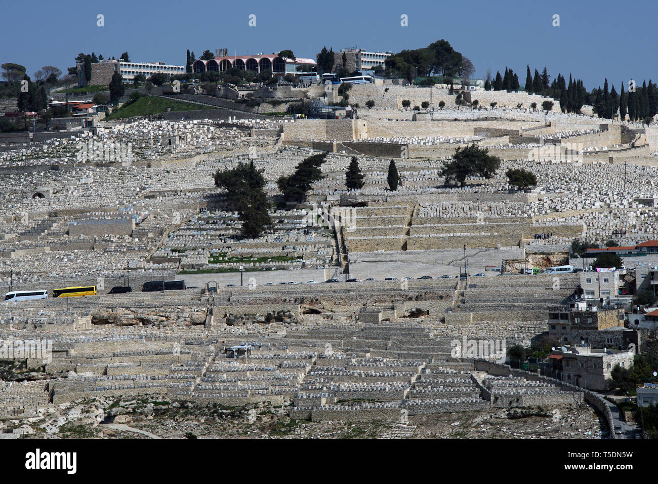 JERUSALEM ÖLBERG GRAVE YARD - Israel - MONTS DES OLIVIERS - jüdischer Friedhof - Jerusalem heilig Website © Frédéric BEAUMONT Stockfoto