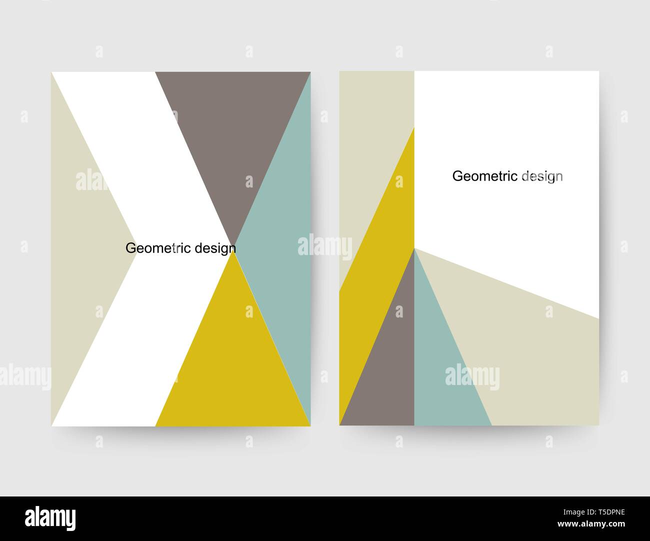 Moderne geometrische Cover-Designs mit Dreiecken, Formen. Vorlage für Karte, Flyer, Einladung, Party, Geburtstag, Hochzeit, Printwerbung. eps 10 Stockfoto