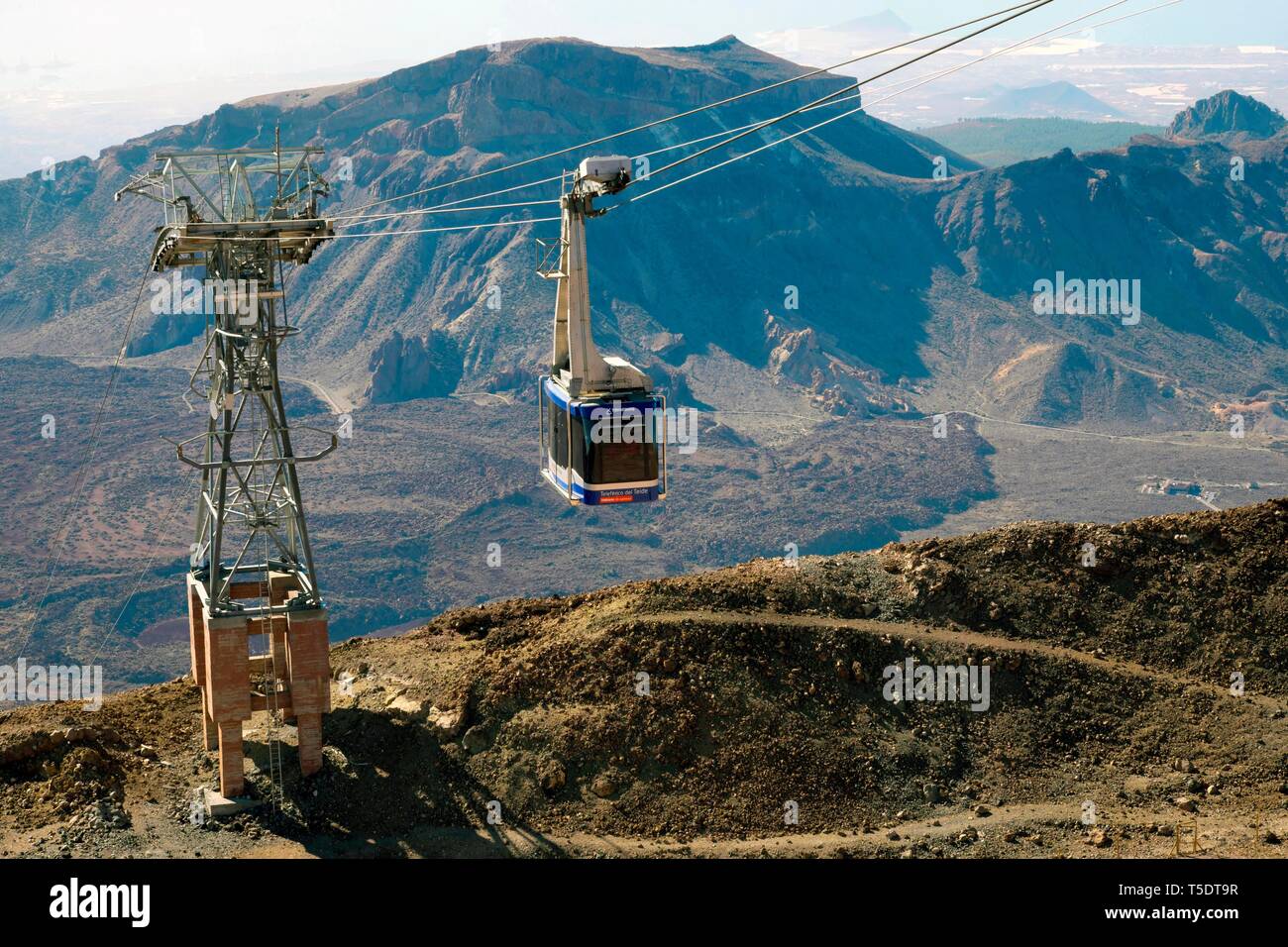 Seilbahn zum Vulkan Teide, Teide Nationalpark, Teneriffa, Kanarische Inseln, Spanien Stockfoto