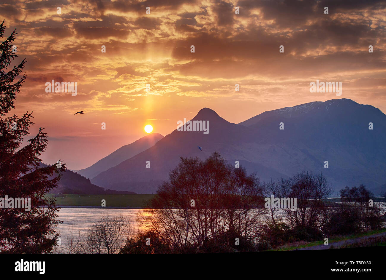 Die Berge von Glen Coe, Scottish Highlands Stockfoto