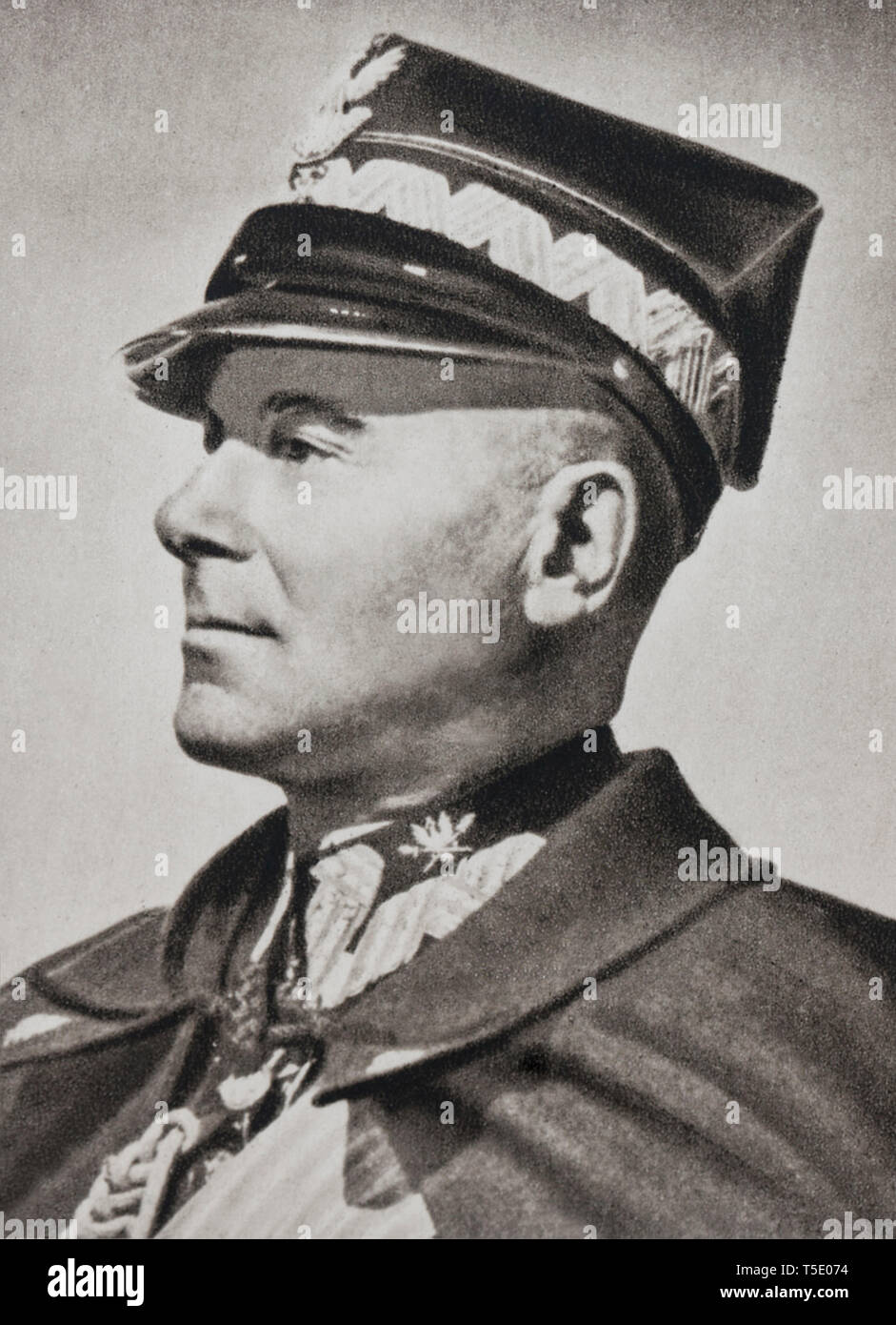 Portrait von Marschall Edward Rydz-Smig ły (1886 - 1941), war ein polnischer Politiker und Staatsmann, Marschall von Polen und Oberbefehlshaber der bewaffneten f Stockfoto