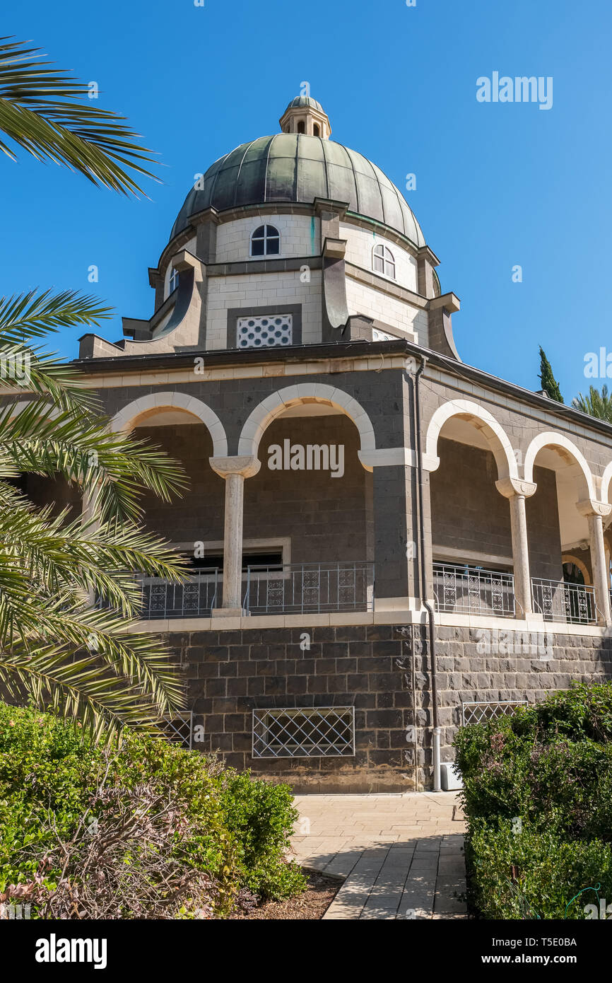 Kirche auf dem Berg der Seligpreisungen, Israel Stockfoto