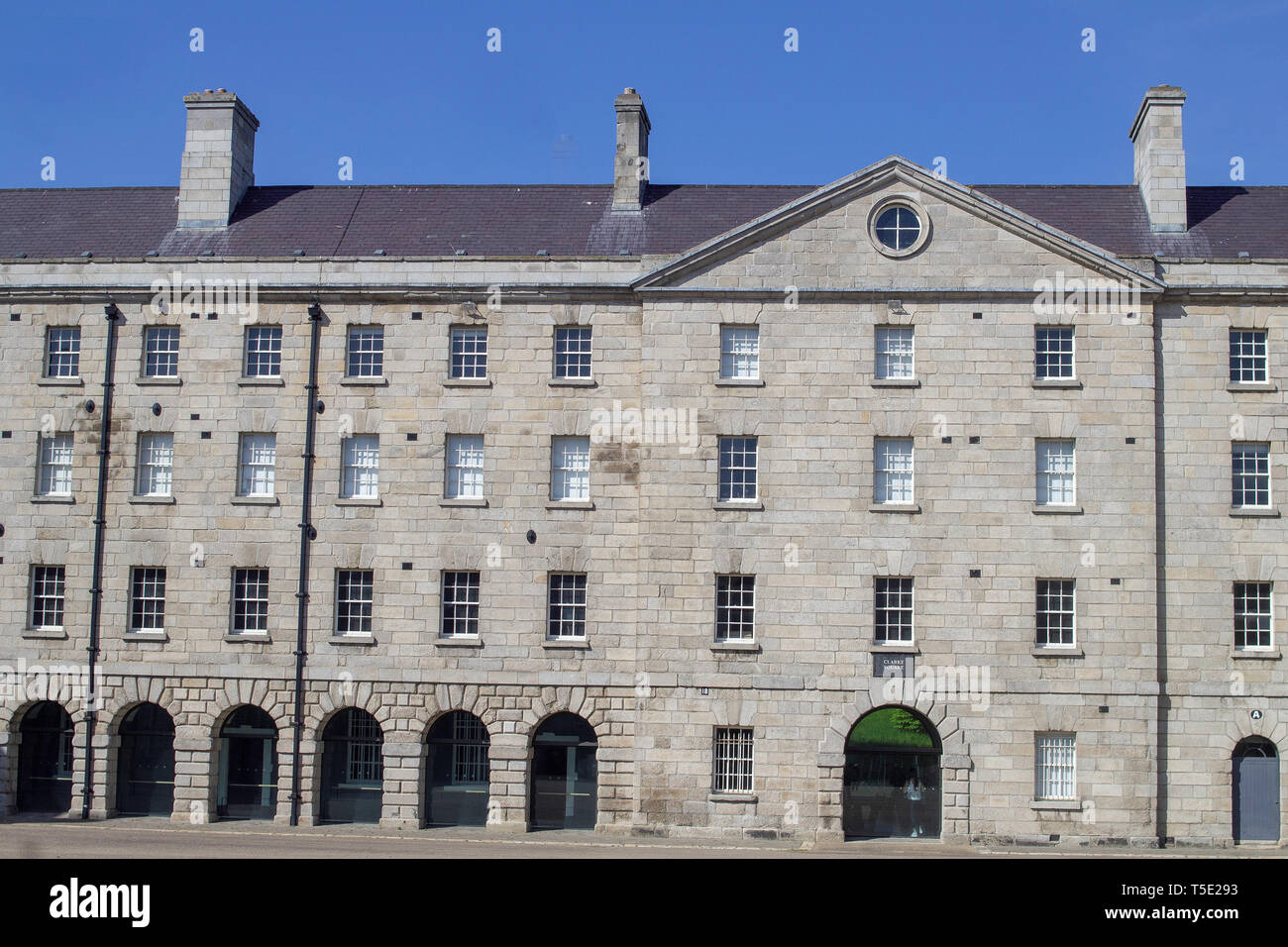 Die Clarke Block in Collins Barracks in Arbour Hill. Benannt nach Thomas Clarke, einer der Führer des Aufstandes 1916. Stockfoto