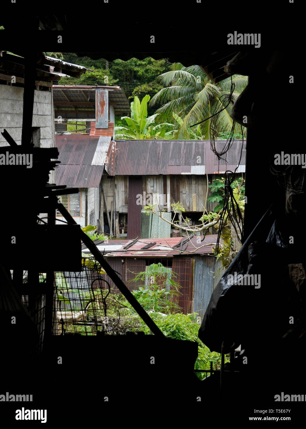Häuser in der bidayuh Tribal Dorf Kampung Südostasien, Sarawak, Borneo, Malaysia Stockfoto