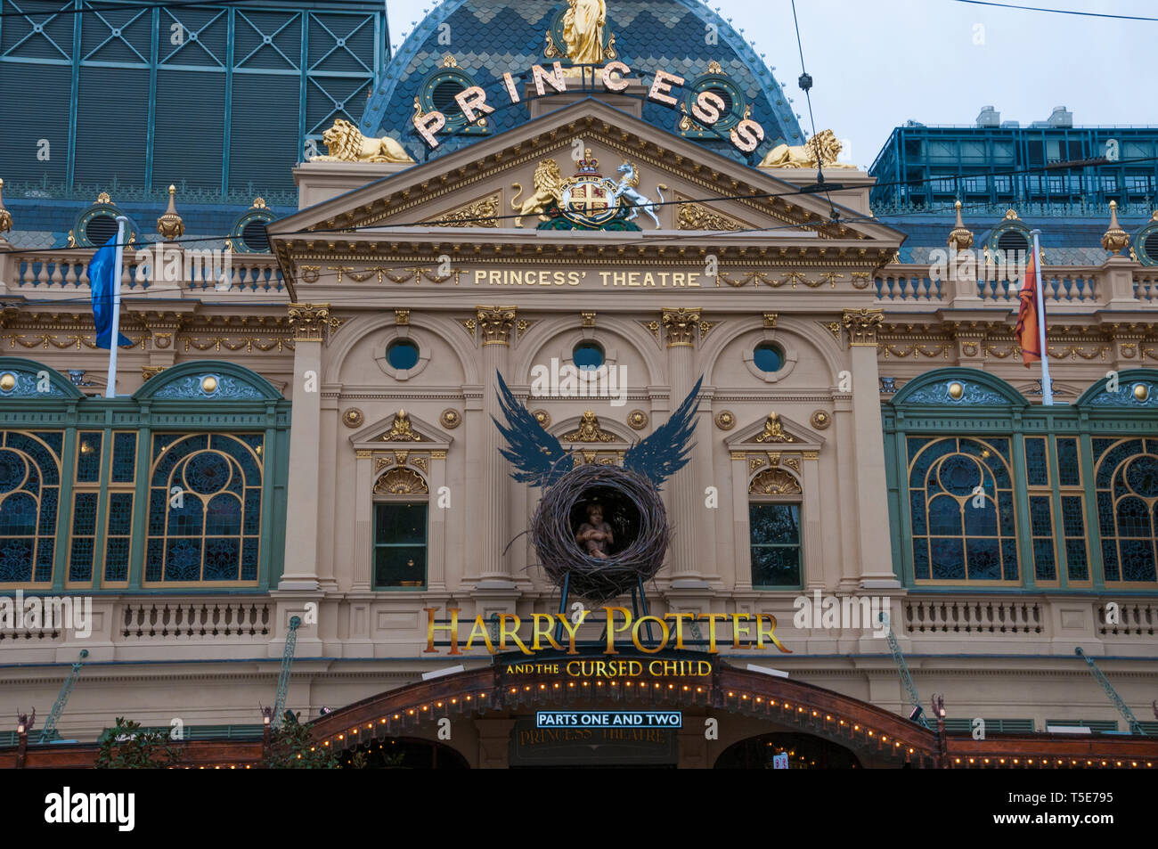 Die historische Princess' Theater in die Spring Street, Melbourne, präsentiert die Australische Premiere von "Harry Potter und die Verfluchten Kind' Stockfoto