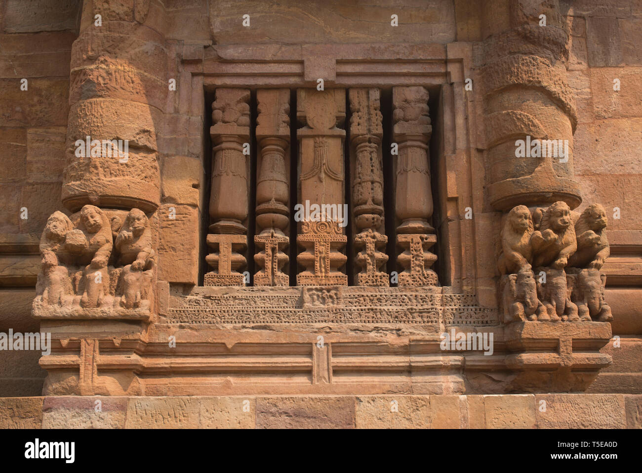 Skulptur Yama geschnitzt auf Rajarani Tempel in Bhubaneswar, Orissa, Indien, Asien Stockfoto