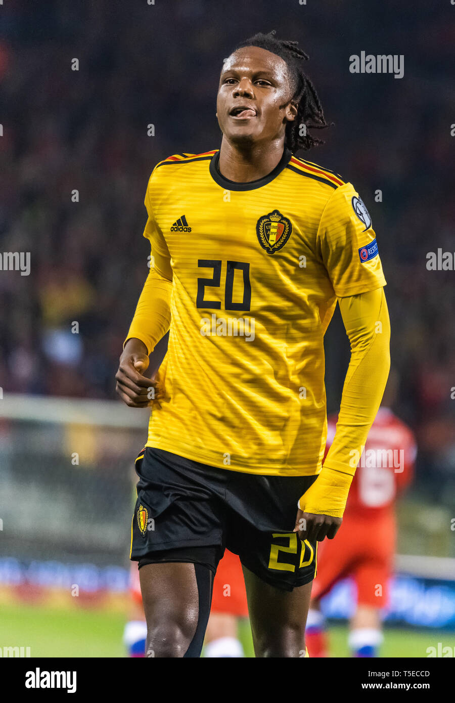 Brüssel, Belgien - 21. März 2019. Belgien National Football Team defender Dedryck Boyata während der UEFA EURO 2020 Qualifikation Belgien vs Russland Stockfoto